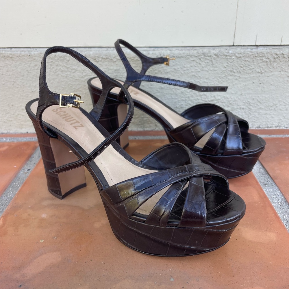 Schutz Keefa Brown Heels